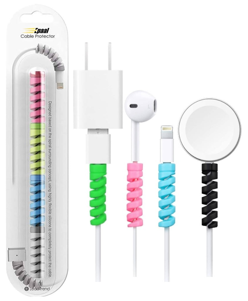 Spiral Cable Protector Winder Sleeves for Protecting Expensive Cables (1 Set - 4 pcs)