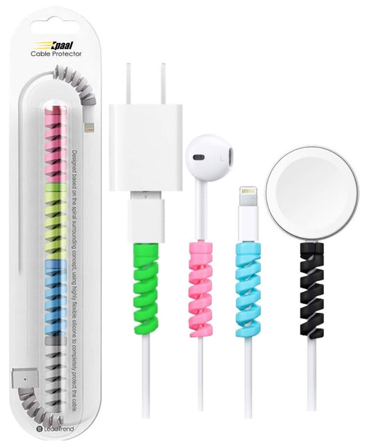Spiral Cable Protector Winder Sleeves for Protecting Expensive Cables (1 Set - 4 pcs)