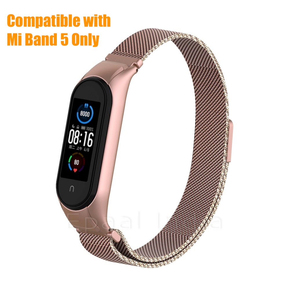 Epaal Mi Band 6 / Mi Band 5 Stainless Steel Magnetic Milanese Loop Mesh Strap