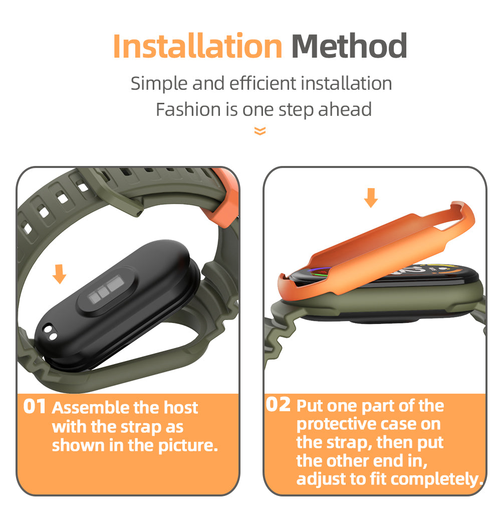 Two Piece Rugged Strap for Mi Band 7 / 6 / 5 - Sporty & Stylish