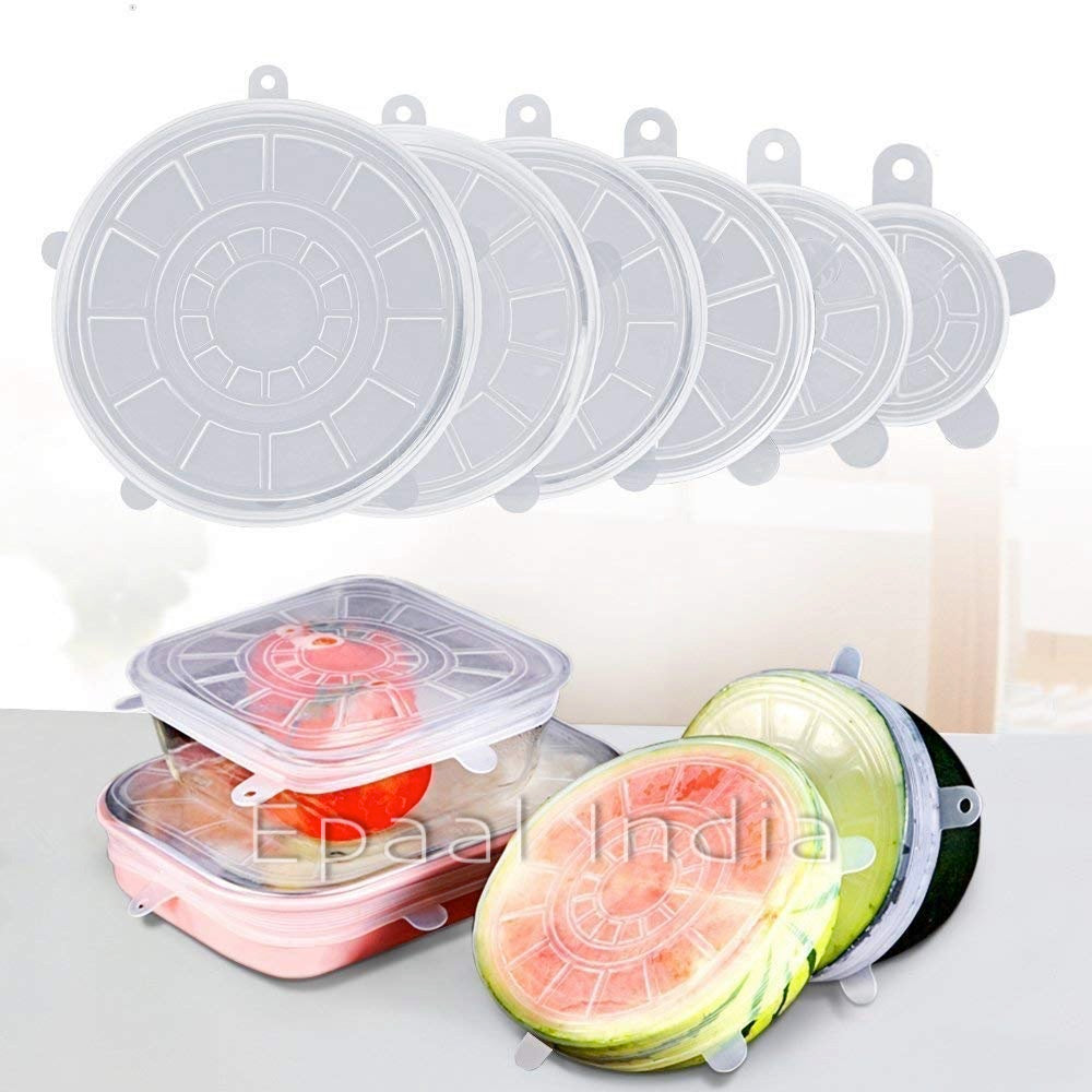 [Clearance] Set of 6 Reusable Safety Silicone Stretch Dishwasher Lids Flexible Covers