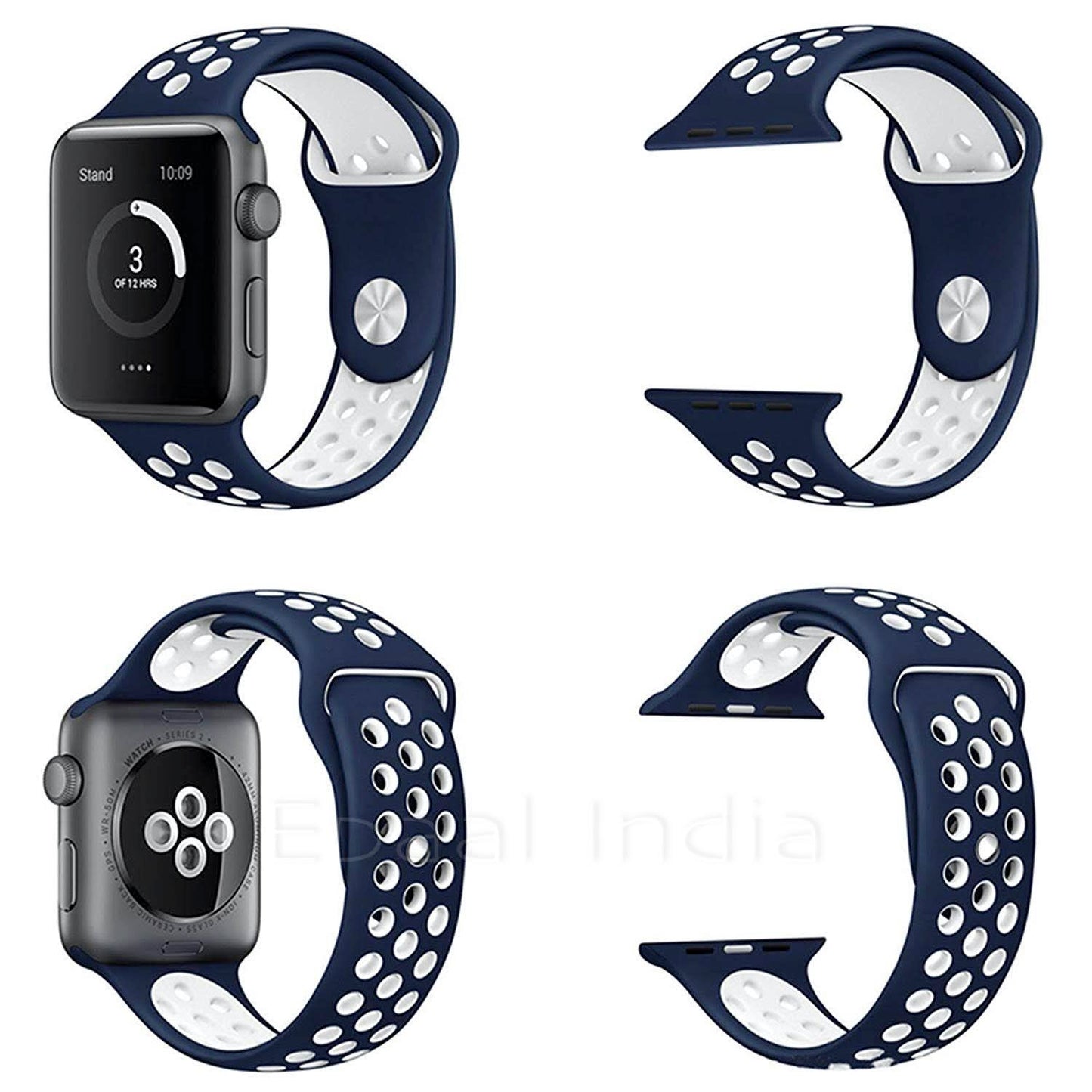 Epaal Breathable Sports Silicone Strap for Apple iWatch Series 4/5 [42mm / 44mm]