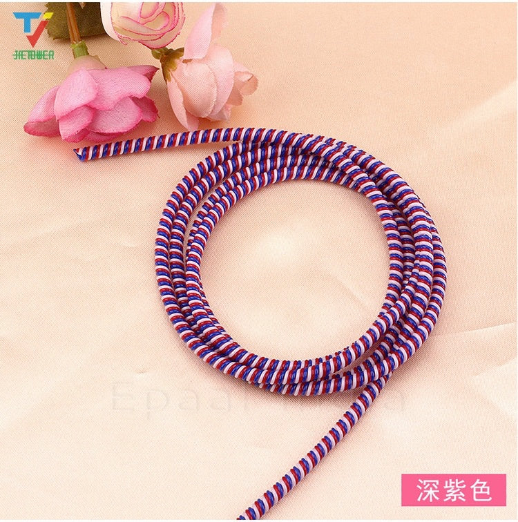 Spiral Triple Color (2 Pcs) 1.4 Meters Each-Full Size Cable Cord Charger Protector Saver Winder for iPhone & Android Charging Cables