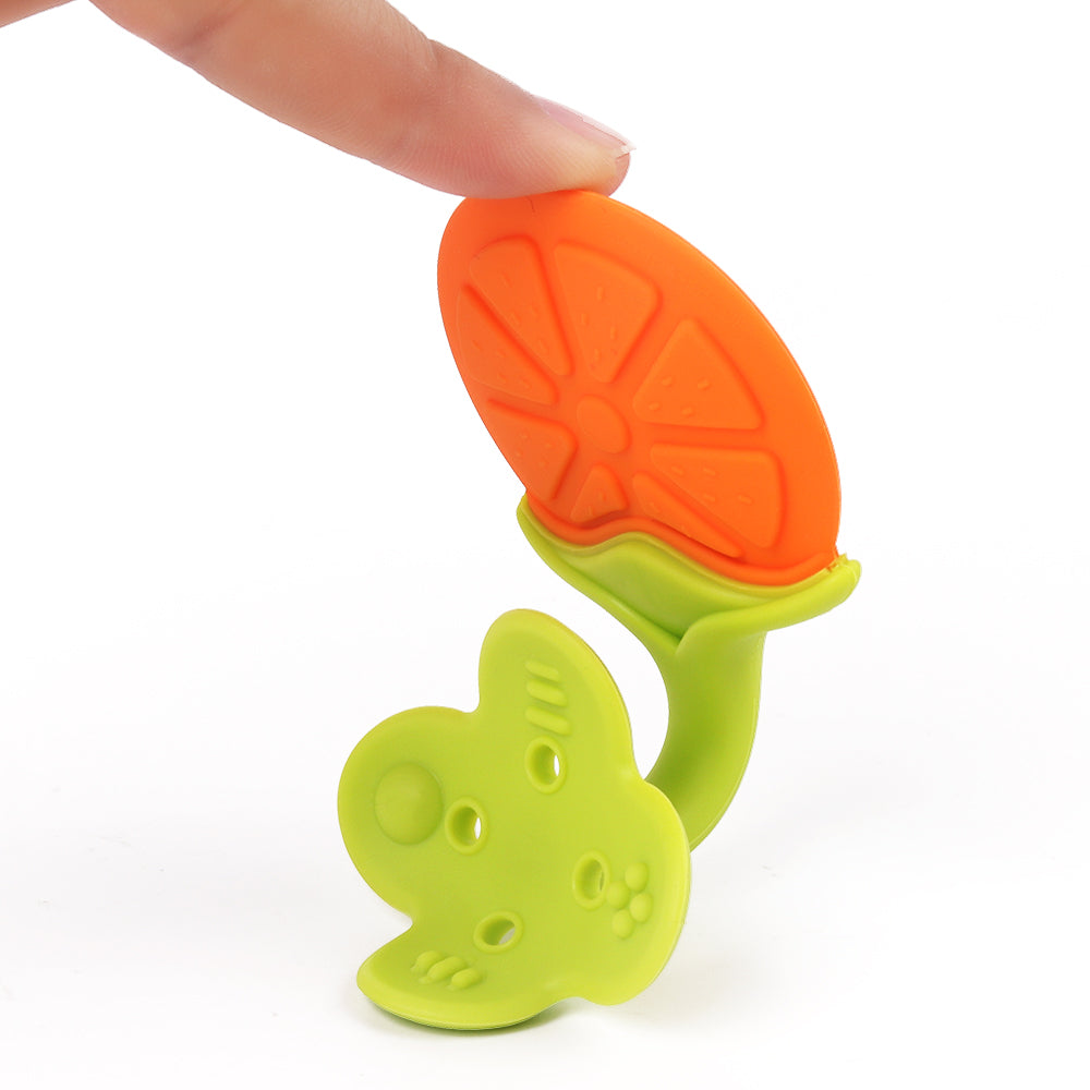 Epaal Fruit Shape Silicone Teether for Baby Soft Sensory Natural Silicone