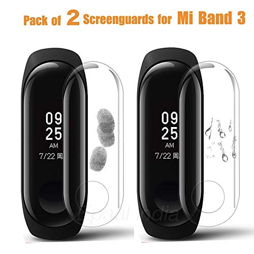 Epaal Soft TPU Screen Protector Scratch Guard for Mi Band 3 (Transparent) - Pack of 2