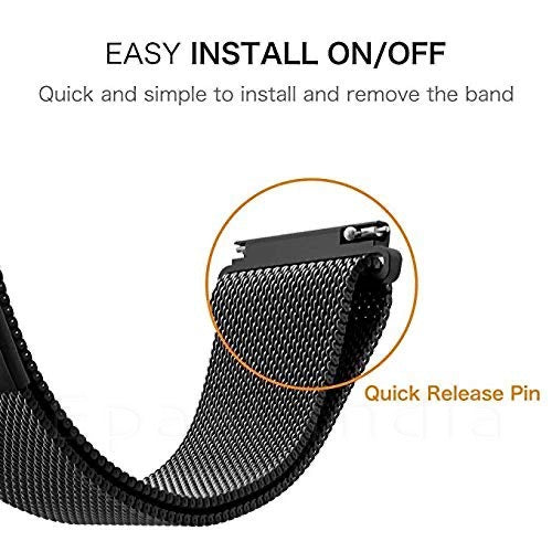 Epaal 22mm Magnetic Mesh Universal Strap for Samsung Watch 3 45mm / Samsung Gear S3 Classic/Frontier/Huawei GT2/Realme S/S Pro