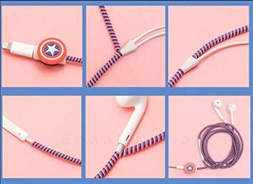Epaal 8-in-1 Set of Spiral USB and Earphone Cable Protectors Winder, Sticker, Clips, Organizer Clip
