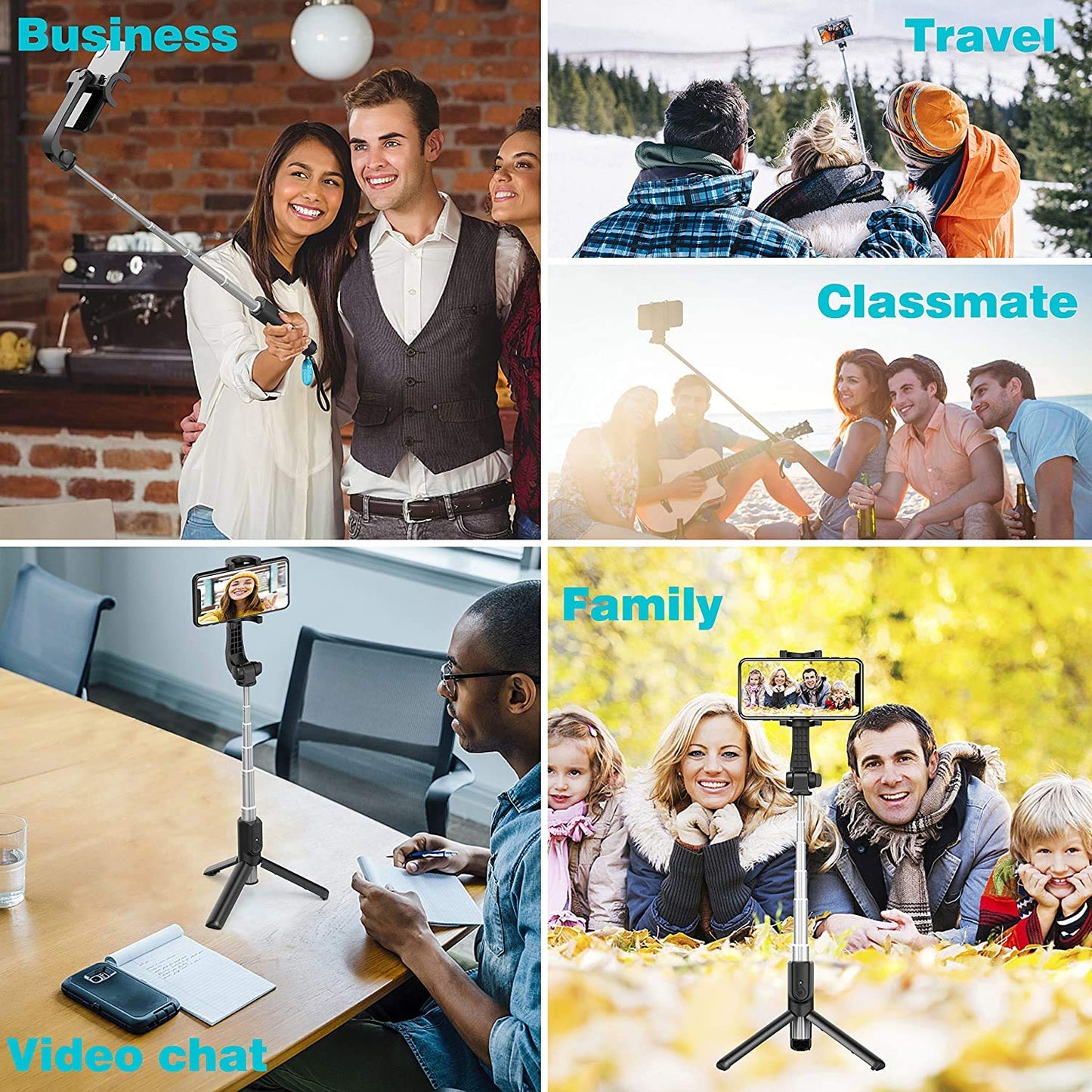 Epaal EPLR1B Bluetooth Selfie Stick Tripod - Black