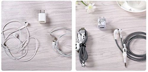 Epaal 8-in-1 Set of Spiral USB and Earphone Cable Protectors Winder, Sticker, Clips, Organizer Clip