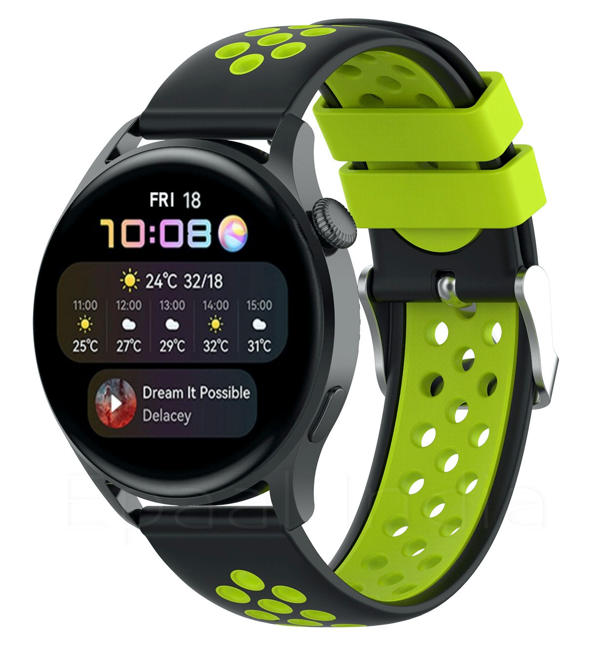 Epaal 22mm Universal Silicone Strap with Flat Metal Buckle for Samsung Watch 3 45mm/Gear S3 Classic/Frontier/Huawei GT2/Realme Watch 2/2 Pro/S/S Pro