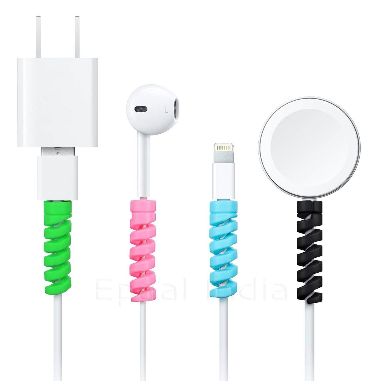 Spiral Cable Protector Winder Sleeves for Protecting Expensive Cables (1 Set - 4 pcs)