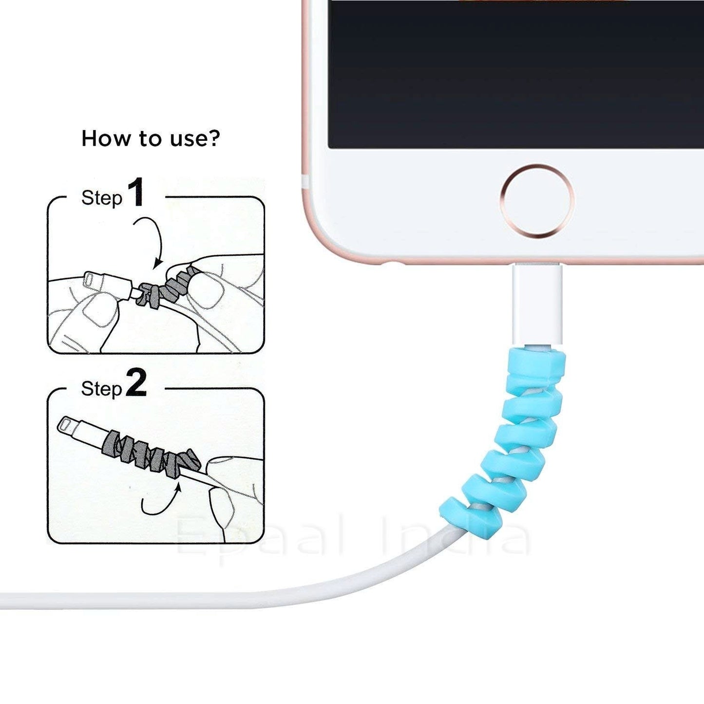 Spiral Cable Protector Winder Sleeves for Protecting Expensive Cables (1 Set - 4 pcs)