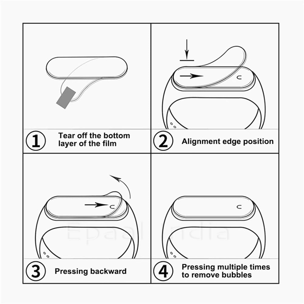 Epaal Mi Band 6 / Mi Band 5 3D Protective Screen Guard Film, PMMA+PU Edge to Edge Screen Protection