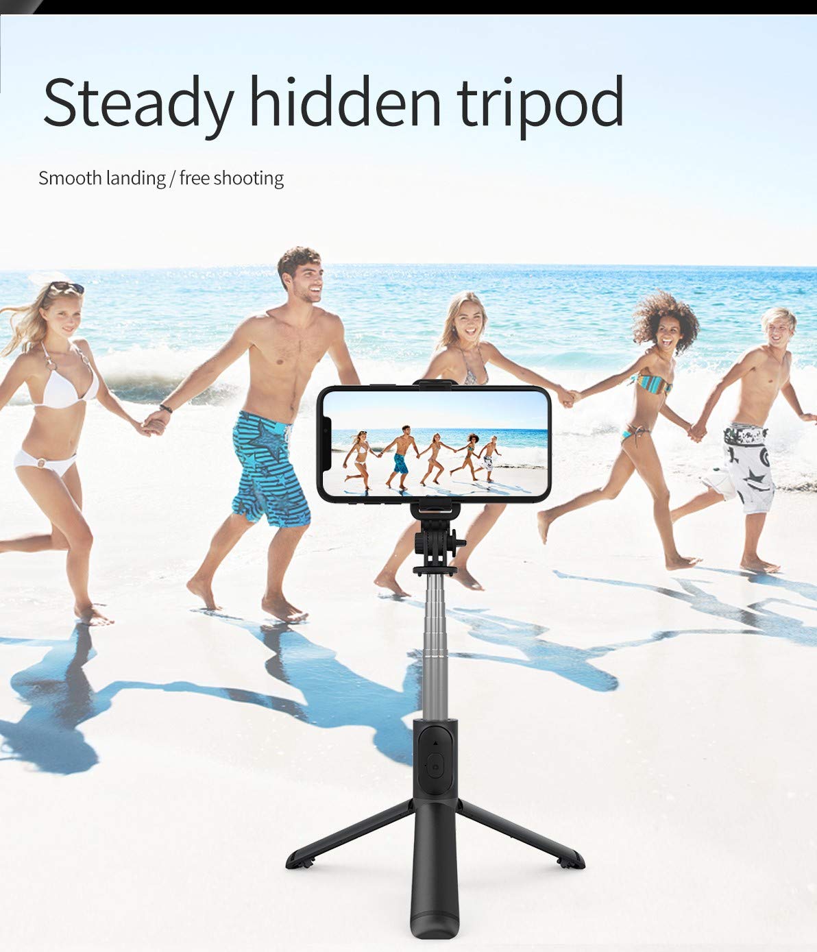 Epaal EPLR1B Bluetooth Selfie Stick Tripod - Black