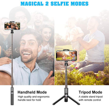 Epaal EPLR1B Selfie Stick with Tripod, Bluetooth Extendable, 3-in-1
