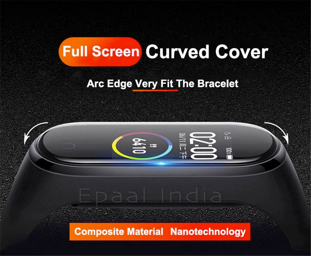 Epaal Mi Band 6 / Mi Band 5 3D Protective Screen Guard Film, PMMA+PU Edge to Edge Screen Protection