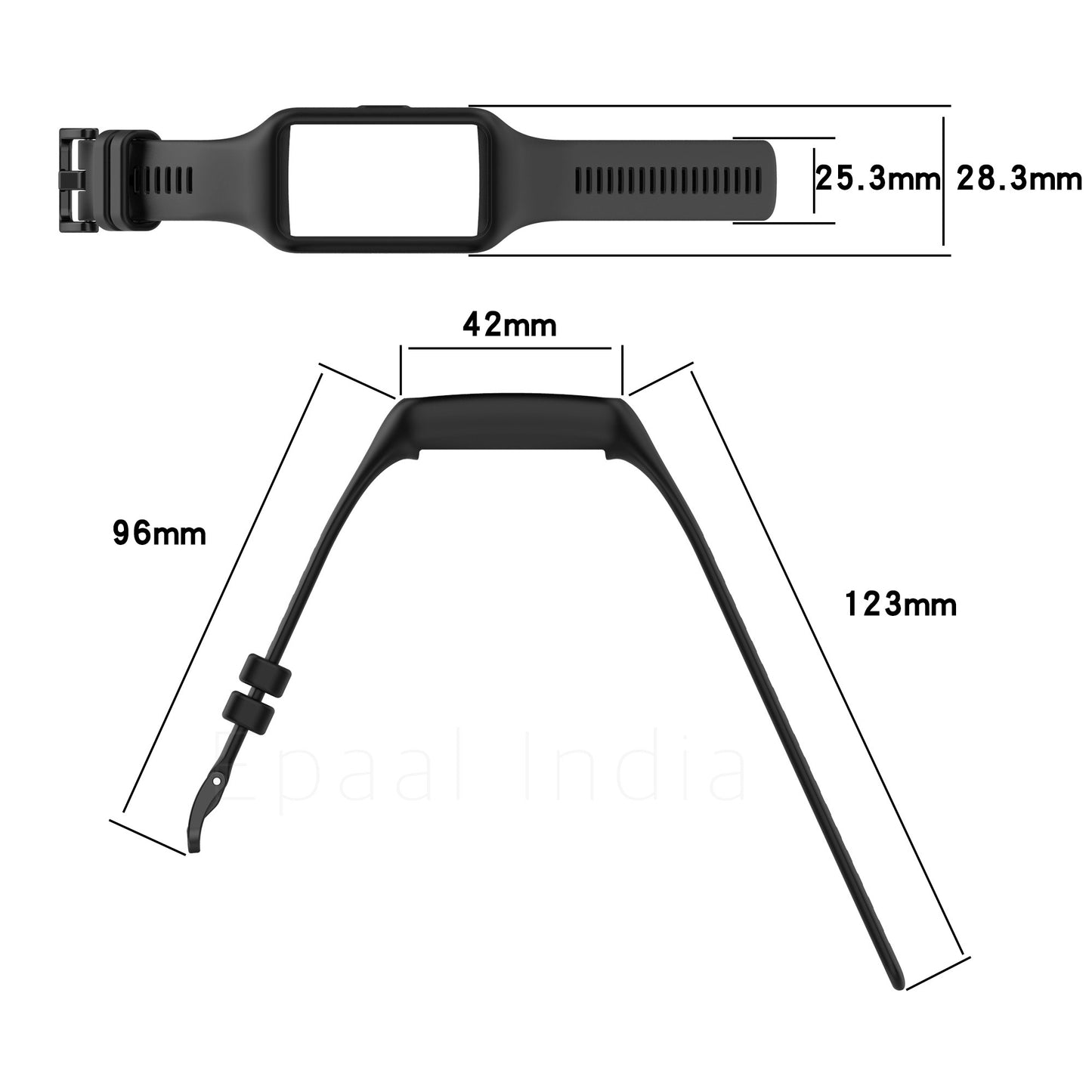 Epaal Full Case Plain Strap for Honor Band 6 / Huawei Band 7 / 6 - Integrated TPU Watch Band Strap