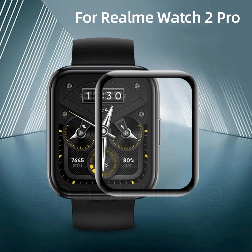 Epaal 3D Protective Screen Guard Protector Film for Realme Watch 2 Pro, PMMA+PU Edge to Edge Screen Protection (Pack of 1)