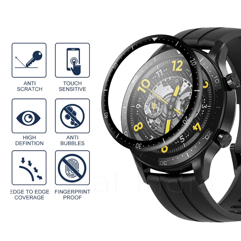 Epaal 3D Protective Screen Guard Protector Film for Realme Watch S/S Pro, PMMA+PU Edge to Edge Screen Protection (Pack of 1)