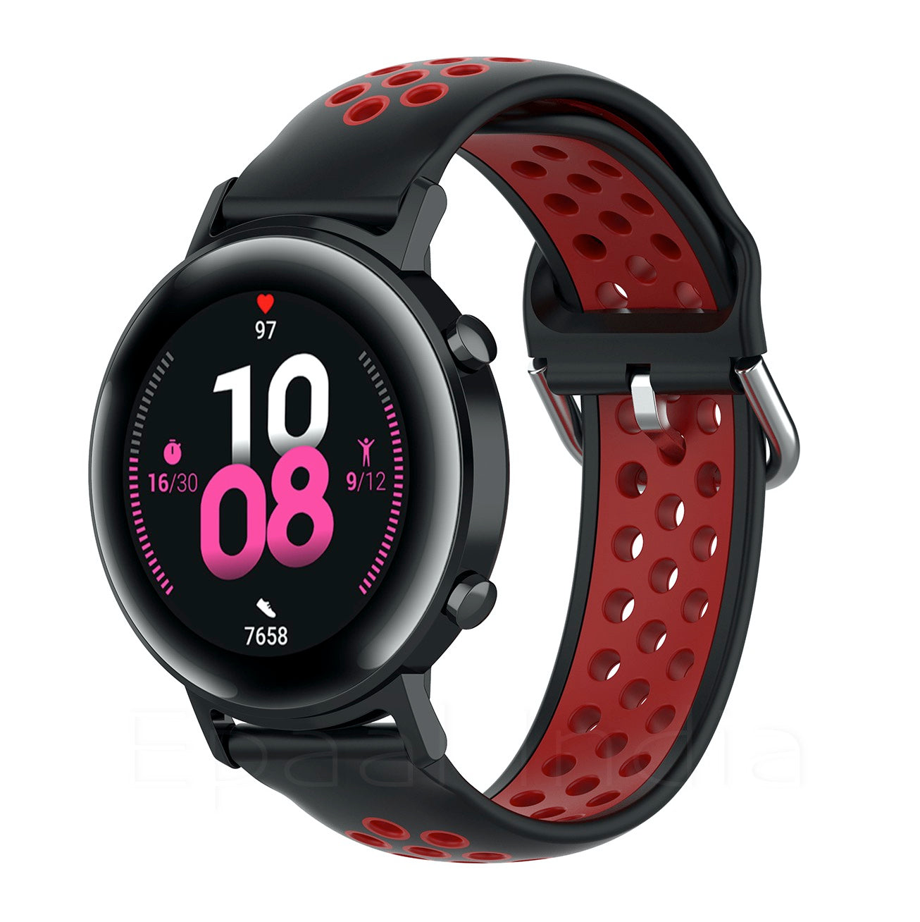 For Samsung Galaxy Watch 5 Pro 45mm / Huami Amazfit Bip 3 / 3 Pro Silicone  Watch Band 20mm Adjustable Wrist Strap Adjustment - Black Buckle / Wine Red  Wholesale