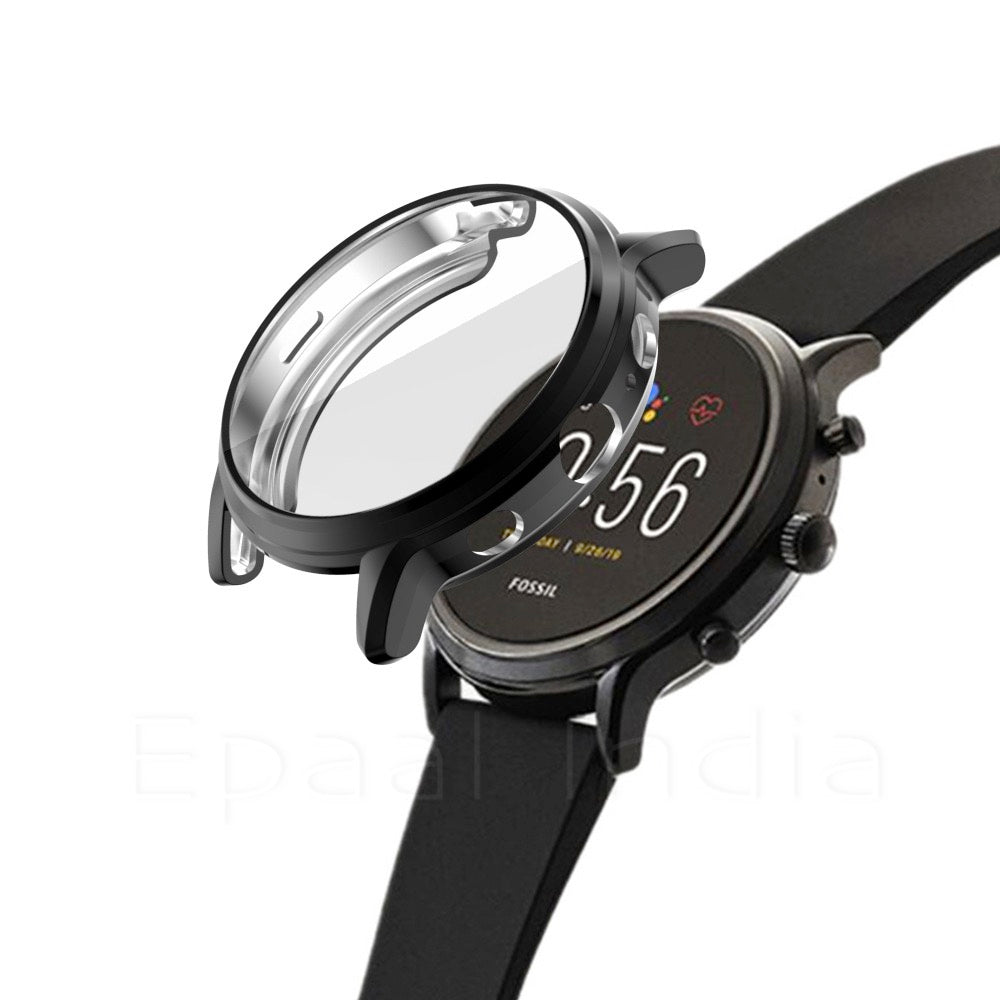 Epaal Soft TPU Front Protection Case Cover for Fossil Gen 5 Carlyle (Model: FTW4026) Smart Watch, Full Case All-Around Protective Cover Bumper