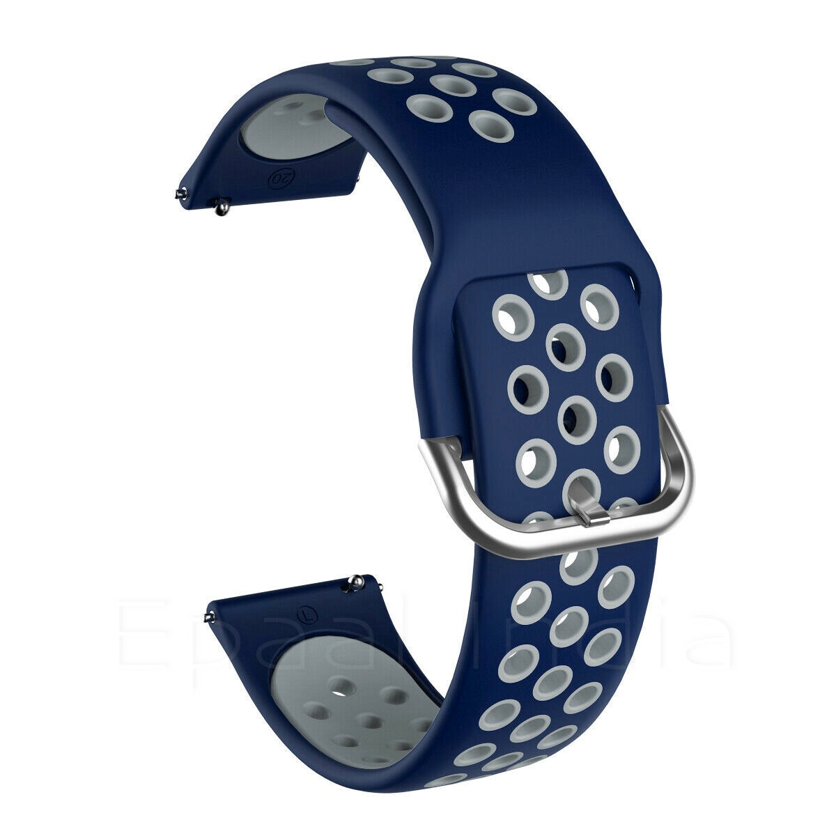 Epaal 20mm Sports Matt Alloy Buckle Straps for Realme Watch, Amazfit Bip / GTS, Galaxy Watch Active 2, Gear S2 Classic, Samsung Gear (Blue-Grey)