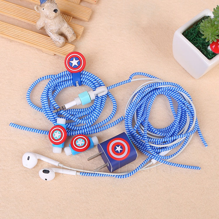 Epaal 8-in-1 Set of Spiral USB and Earphone Cable Protectors Winder, Sticker, Clips, Organizer Clip