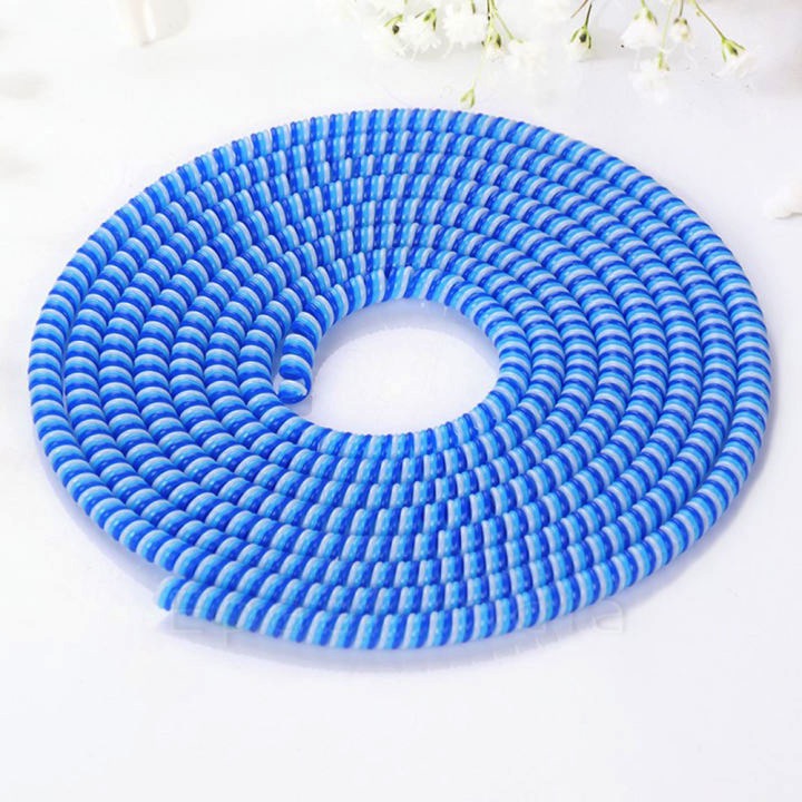 Spiral Triple Color (2 Pcs) 1.4 Meters Each-Full Size Cable Cord Charger Protector Saver Winder for iPhone & Android Charging Cables