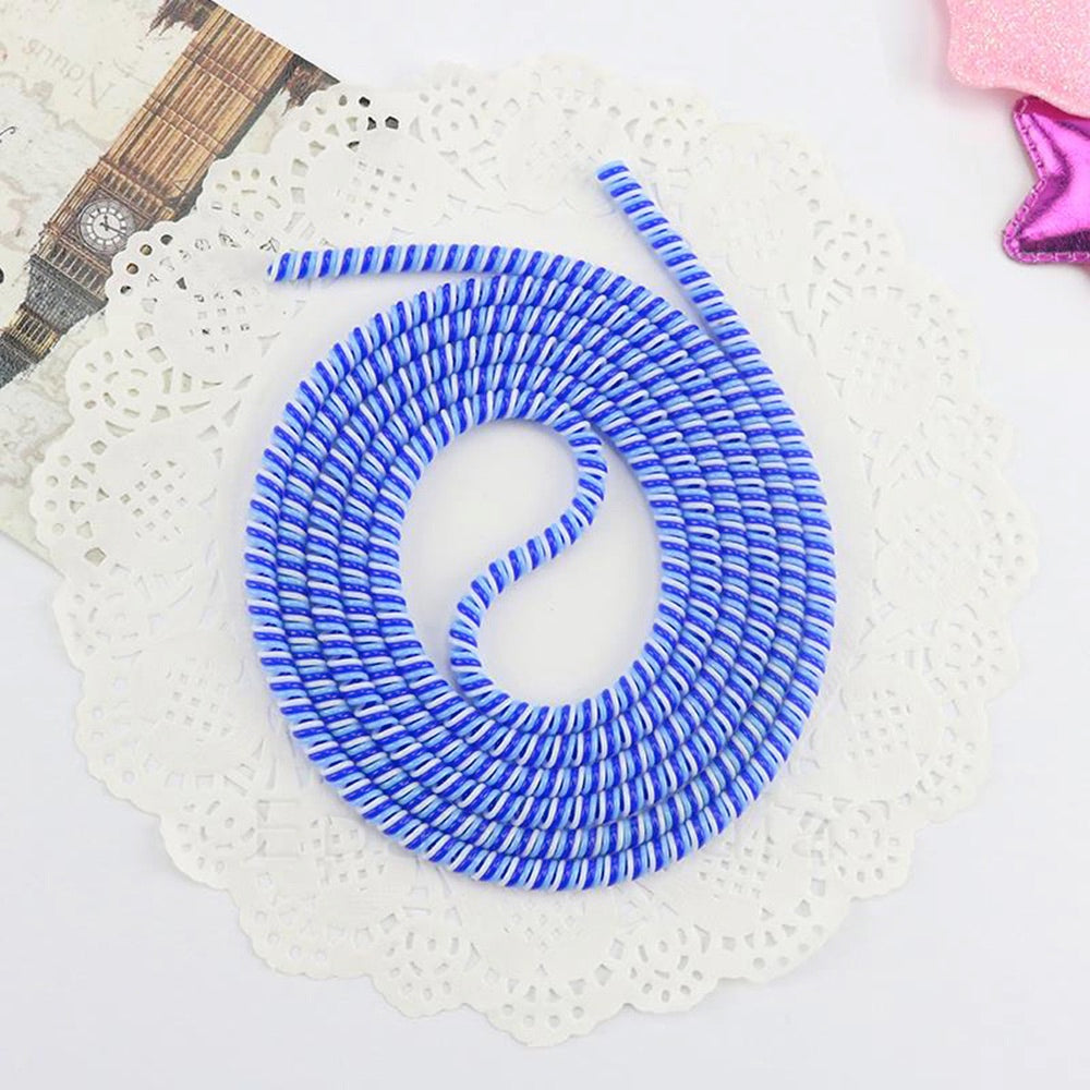 Spiral Triple Color (2 Pcs) 1.4 Meters Each-Full Size Cable Cord Charger Protector Saver Winder for iPhone & Android Charging Cables