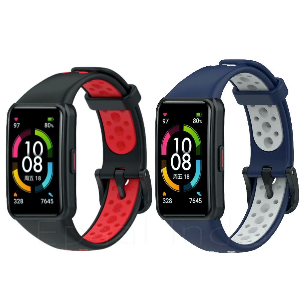 [Clearance] Regular Buckle Breathable Sports Silicone Strap For Honor Band 6 / Huawei Band 6