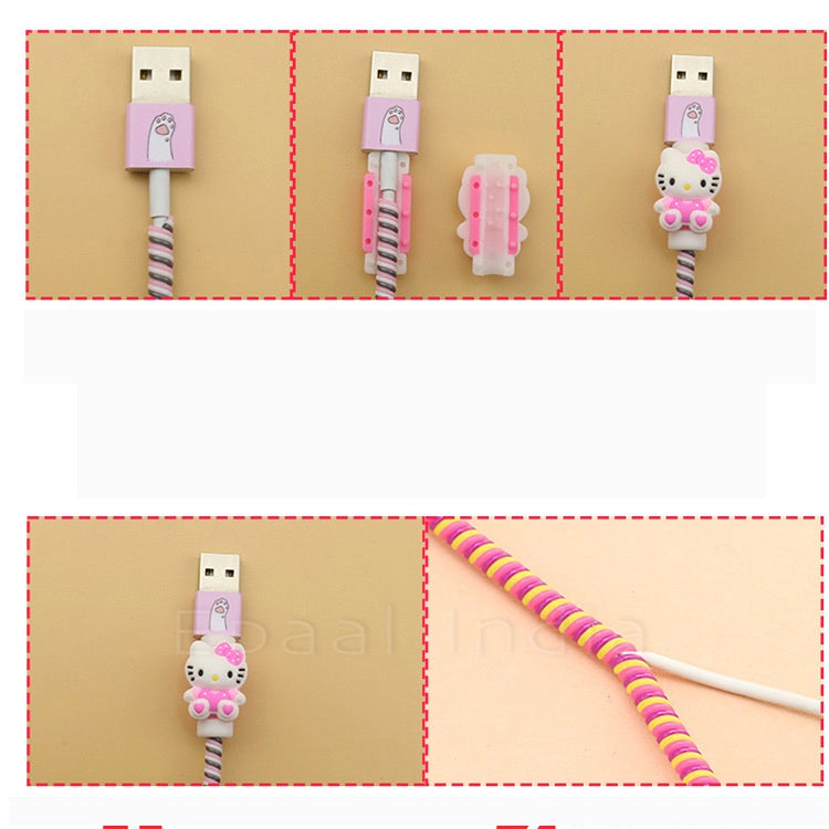 Epaal 8-in-1 Set of Spiral USB and Earphone Cable Protectors Winder, Sticker, Clips, Organizer Clip