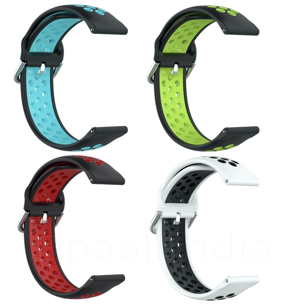 Epaal Pack of 4, 20mm Sports Dual Color Straps for Realme Watch, Amazfit Bip, Amazfit GTS, Galaxy Watch Active 2, Gear S2 Classic, Samsung Gear