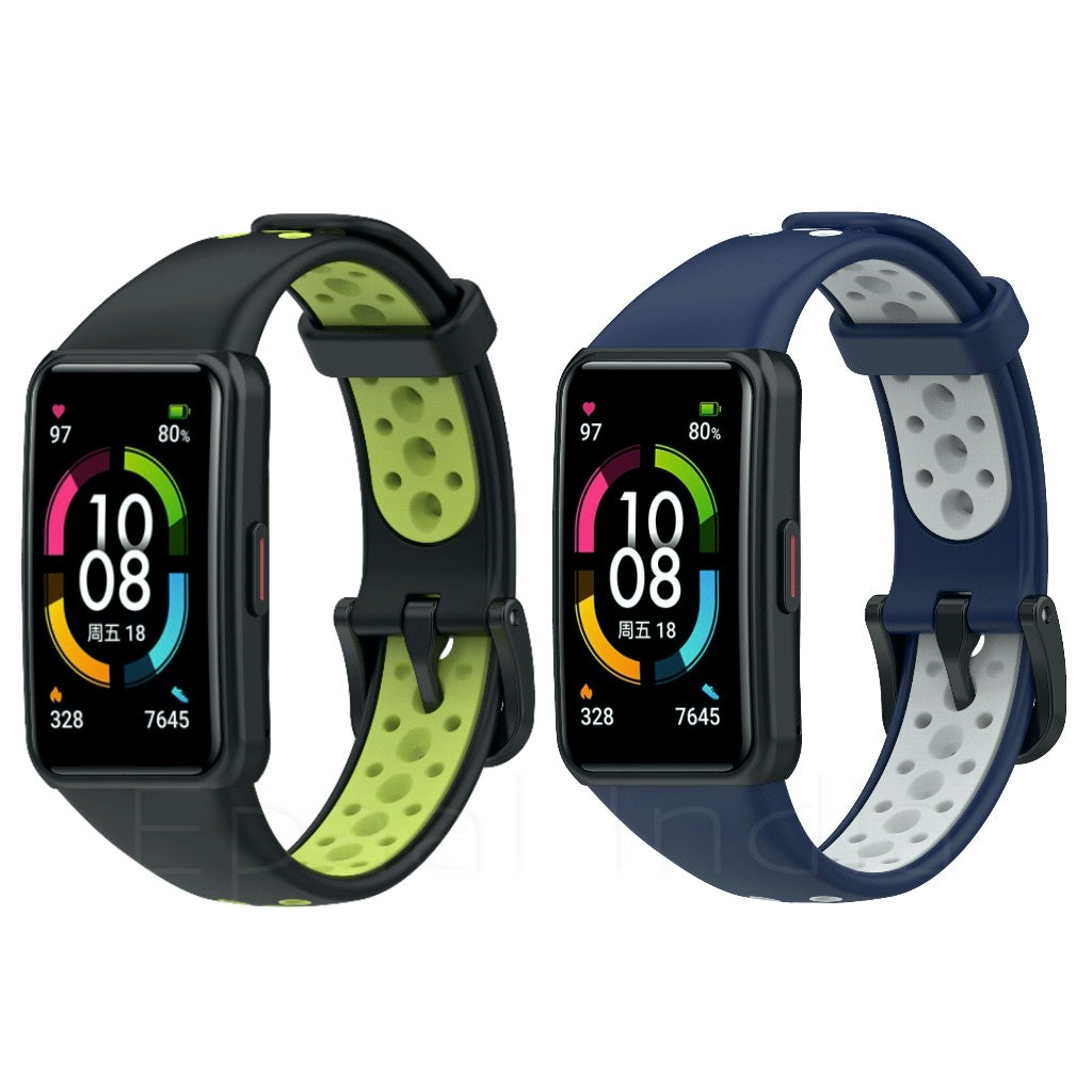 [Clearance] Regular Buckle Breathable Sports Silicone Strap For Honor Band 6 / Huawei Band 6