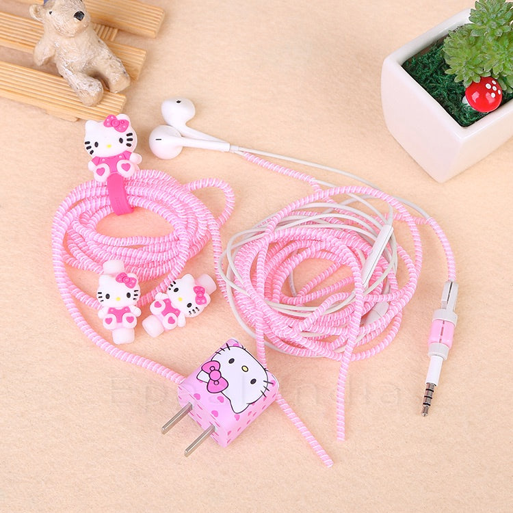 Epaal 8-in-1 Set of Spiral USB and Earphone Cable Protectors Winder, Sticker, Clips, Organizer Clip