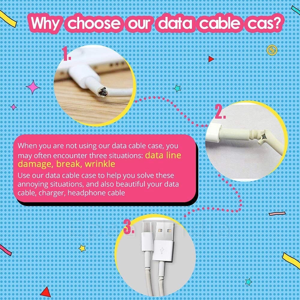 Epaal 8-in-1 Set of Spiral USB and Earphone Cable Protectors Winder, Sticker, Clips, Organizer Clip